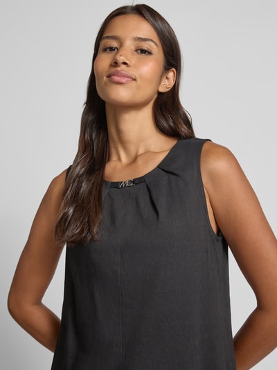 Marc Cain Knielanges Leinenkleid mit Label-Applikation Black 3