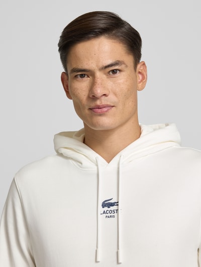 Lacoste Regular Fit Hoodie aus reiner Baumwolle Offwhite 3