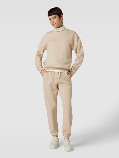 Polo Ralph Lauren Spodnie dresowe z wyhaftowanym logo Écru melanż 1