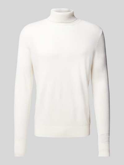 Christian Berg Men Wollpullover mit Rollkragen und Kaschmir-Anteil Offwhite Melange 2