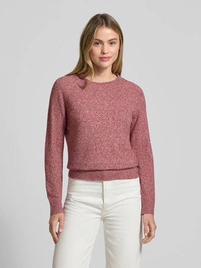 Vero Moda Regular Fit Pullover mit Rippbündchen Modell 'DOFFY' Rostrot Melange 4