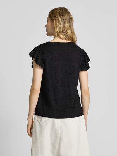 Apricot T-Shirt mit Strukturmuster Black 5