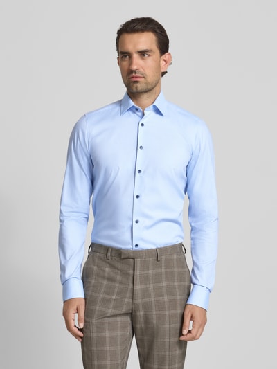 OLYMP Level Five Slim fit zakelijk overhemd met extra lange mouwen Bleu - 4