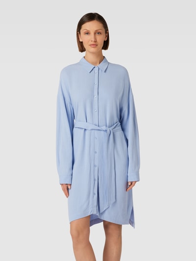 Selected Femme Sukienka koszulowa z wiązanym paskiem model ‘VIVA TONIA’ Błękitny 4