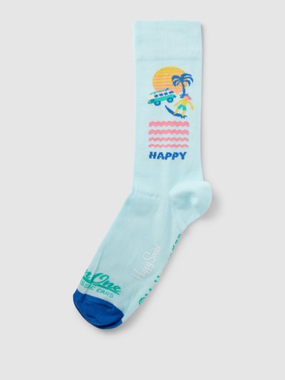 Happy Socks Socken mit Motiv-Print Modell 'Happy Sunset Sock' Hellblau 1