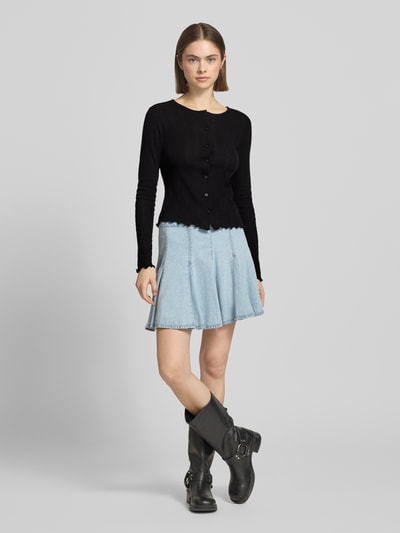 PIECES Slim Fit Cardigan aus Baumwoll-Viskose-Mix Modell 'MARIE' Black 1