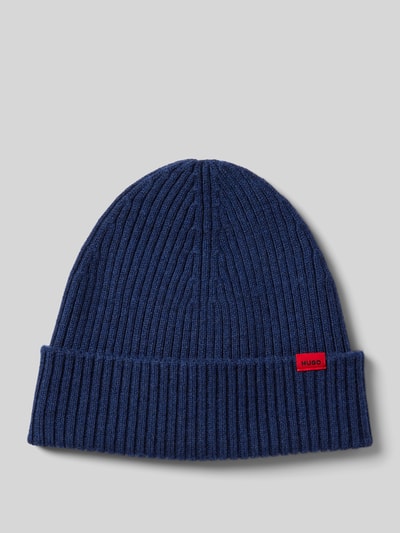 HUGO Beanie van scheerwol met labelpatch, model 'Xola' Blauw - 1