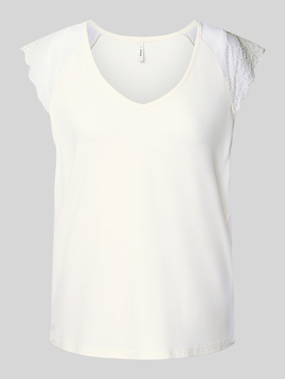 Only Regular Fit T-Shirt mit Kappärmeln Modell 'PETRA' Offwhite 2