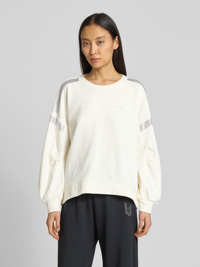 LIU JO SPORT Sweatshirt mit Strasssteinbesatz Offwhite 4