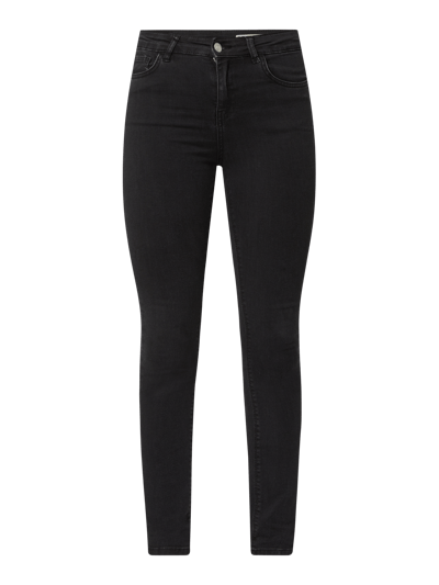 Review Jeansy z wysokim stanem o kroju skinny fit z dodatkiem streczu  Czarny 2