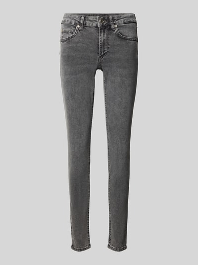 Produktfoto, Skinny Fit Jeans mit Eingrifftaschen von Liu Jo White in Grau, Baumwoll-Mix mit Stretch-Anteil, schmale Form, sichtbare Nähte