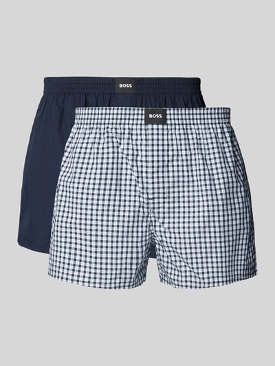 BOSS Boxershorts mit elastischem Bund im 2er-Pack Marine 1