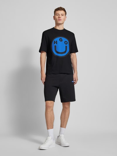 Hugo Blue T-Shirt mit Label-Print Modell 'Nimper' Black 1