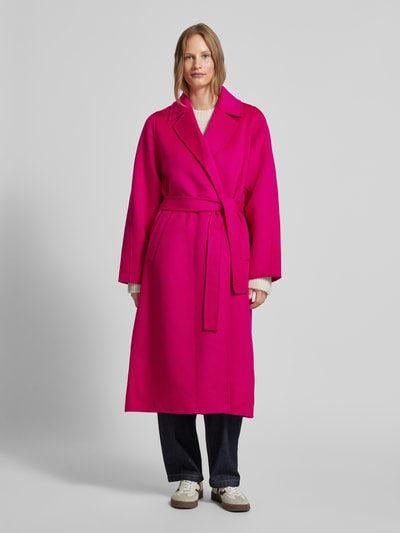 Essentiel Langs jas met strikceintuur Fuchsia - 4