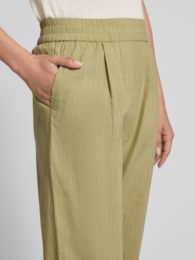 JAKE*S STUDIO WOMAN Stoffen broek met verkorte pasvorm en elastische band Lindegroen - 3
