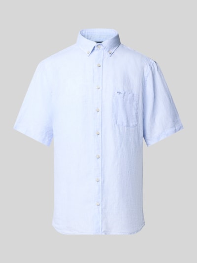 Fynch-Hatton Regular Fit Leinenhemd mit Button-Down-Kragen Hellblau 2