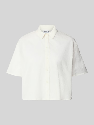 Jake*s Casual Boxy Fit Bluse mit 1/2-Arm Offwhite 2