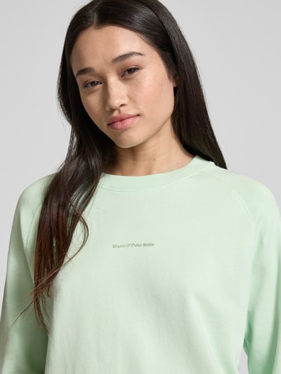 Marc O'Polo Denim Sweatshirt met labelprint Lichtgroen - 3