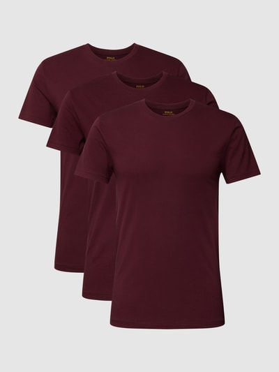 Polo Ralph Lauren Underwear T-shirt met logostitching in een set van 3 stuks Bordeaux - 2