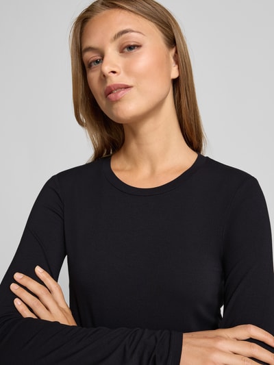 Weekend Max Mara Regular Fit Langarmshirt aus Viskose-Mix Modell 'MULTI' Black 3