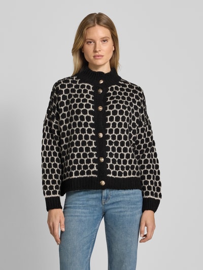 ZABAIONE Strickjacke mit Stehkragen Modell 'Ve44raa' Black 4