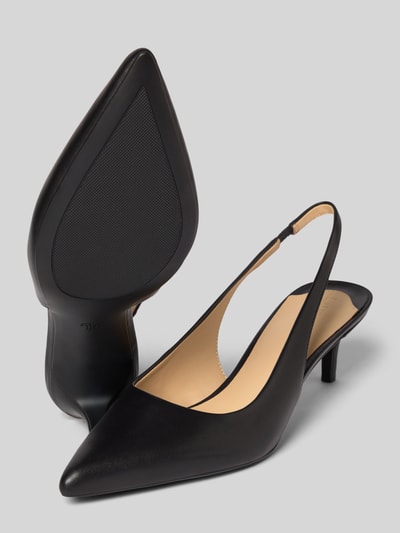 Lauren Ralph Lauren Pumps van leer met elastisch riempje, model 'ADRIENNE' Zwart - 4