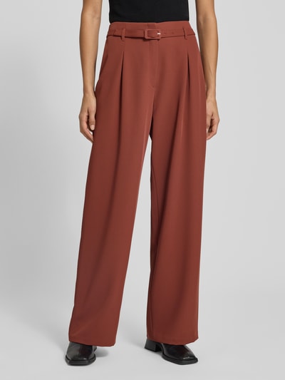 s.Oliver BLACK LABEL Wide Leg Stoffhose mit Gürtel Rostrot 4