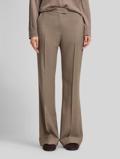 BOSS Wide Leg Hose aus Viskose-Mix Modell 'Talia5' Taupe 4