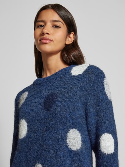 FREE/QUENT Gebreide pullover met ribboorden, model 'Luisa' Blauw - 3