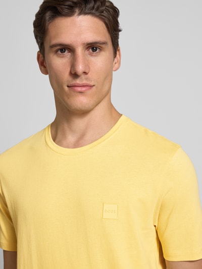 BOSS Orange Regular fit T-shirt van puur katoen, model 'TALES' Geel - 3