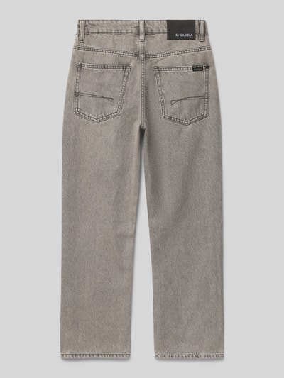 Garcia Straight Fit Jeans mit Logo-Patch Modell 'Ilyano' Mittelgrau 3