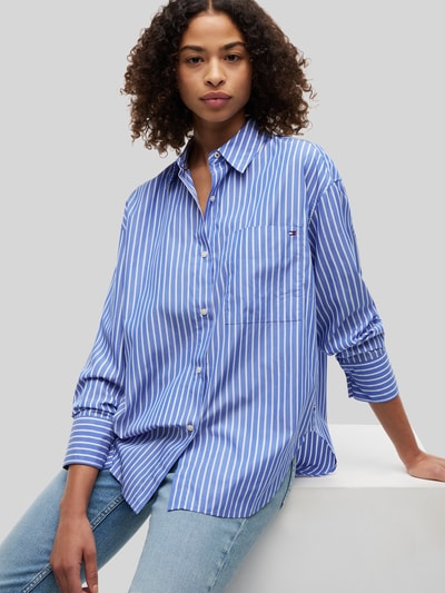 Tommy Hilfiger Bluzka z długim rękawem o kroju relaxed fit z czystej bawełny Granatowy 3