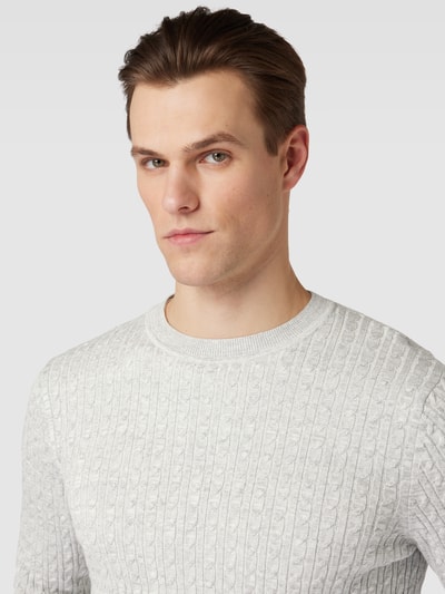 s.Oliver RED LABEL Gebreide pullover met structuurmotief Lichtgrijs - 3