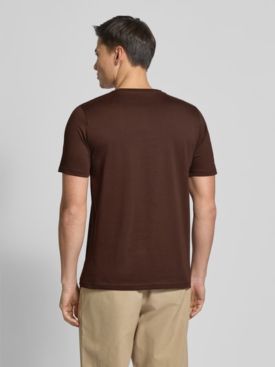 Fynch-Hatton T-shirt met labelstitching Middenbruin - 5