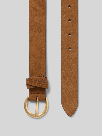 Produktfoto, Gürtel aus echtem Leder mit Dornschließe von Marc O'Polo in brauner Lederoptik, Verschluss: Dornschließe, Material: Leder.