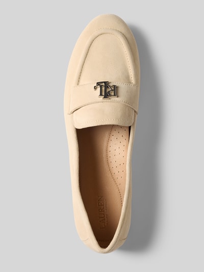 Lauren Ralph Lauren Loafers van leer met labelapplicatie, model 'AVERI III' Zand - 3