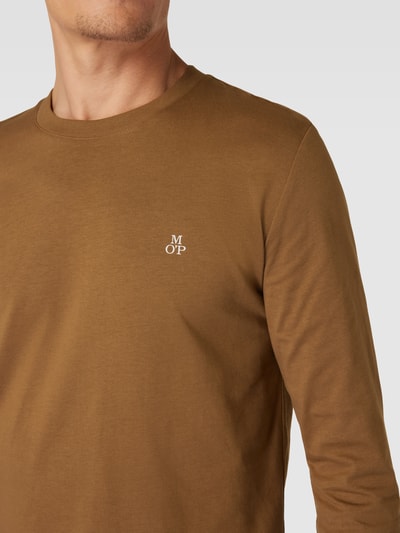 Marc O'Polo Longsleeve mit Label-Print Camel 3