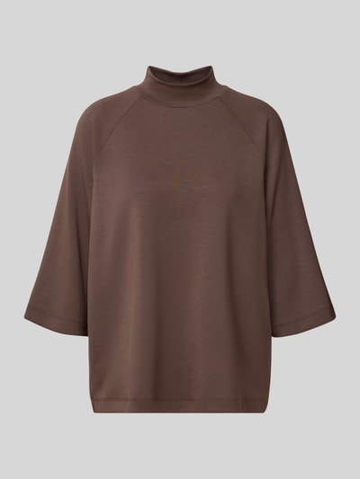 Soyaconcept Sweatshirt mit Stehkragen und 1/2-Arm Modell 'BANU' Schoko 2