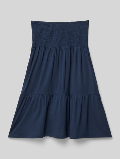 Productfoto, Ausgestellter Midi-Rock aus Lyocell-Mix van s.Oliver RED LABEL in effen donkerblauw, stretchmateriaal, elastische taille, midi-lengte