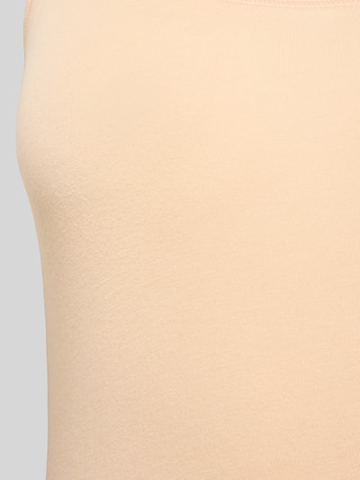 Produktfoto, Slim Fit Top aus Baumwoll-Mix von Schiesser, damski top z mieszanki bawełny, okrągły dekolt, semitransparentny, jasny beż, gładka tekstura