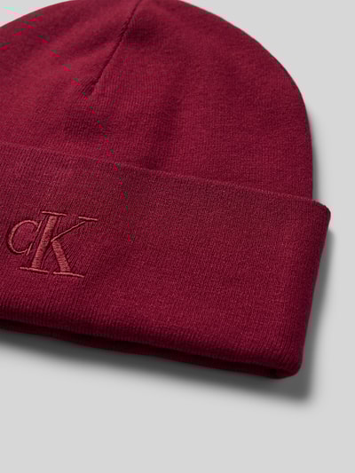 CK Calvin Klein Beanie van viscosemix met logostitching Bordeaux - 2