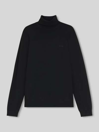 BOSS Green Regular Fit Rollkragenpullover aus Woll-Mix Black 2