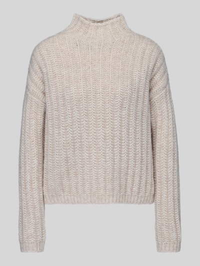 Produktfoto, Boxy Fit Strickpullover aus Baumwoll-Mix mit Woll-Alpaka-Anteil Modell 'Safineyny' von HUGO, beige, grob gestrickt, Damen Strickpullover von HUGO