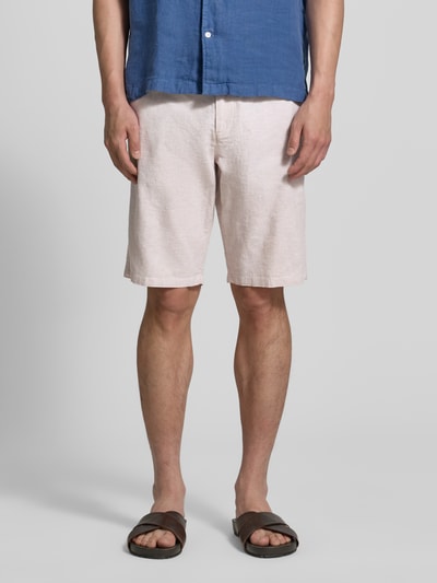 Tom Tailor regular fit linnen short van mix van katoen en linnen Beige - 4