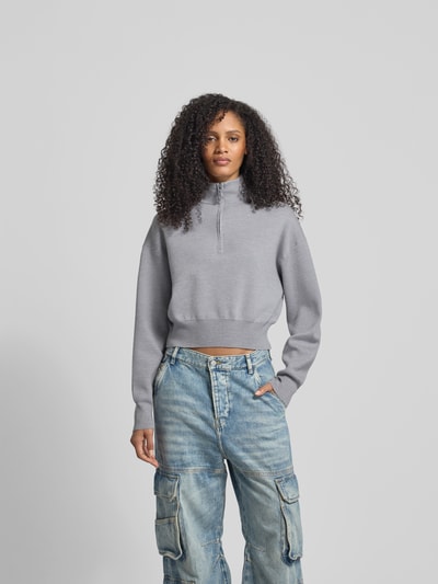 Victoria Beckham Wollpullover aus reiner Wolle Hellgrau Melange 4