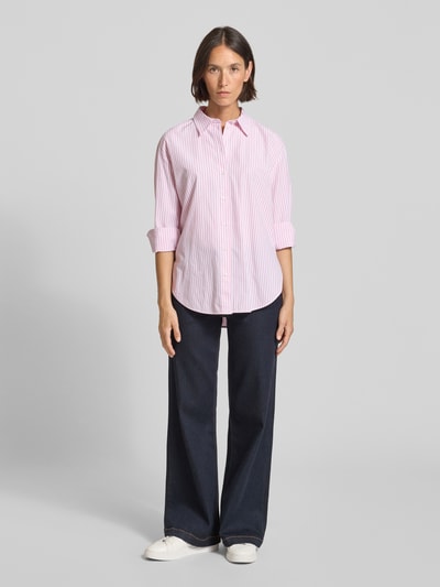 Tom Tailor Relaxed fit overhemdblouse van een mix van lyocell en katoen Felroze - 1