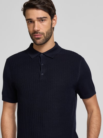 Strellson Poloshirt met korte knoopsluiting, model 'Adrian' Donkerblauw - 3