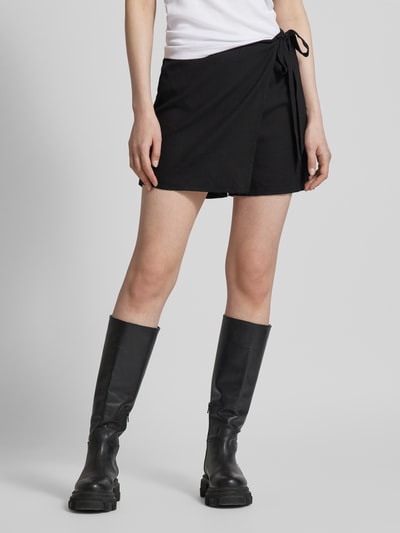 Vero Moda High waist minirok met strikceintuur, model 'MYMILO' Zwart - 4