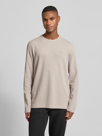 BOSS Orange Regular fit shirt met lange mouwen en wafelstructuur, model 'TEMPESTO' Zand - 4