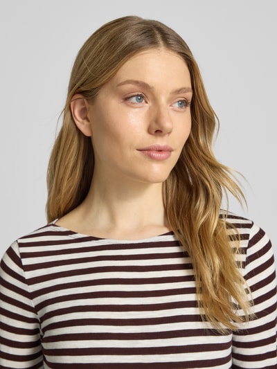 Marc O'Polo Slim Fit Langarmshirt aus reiner Baumwolle Bordeaux 3